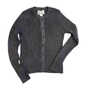 Autumn Cashmere Kids Plaited Faux Cardigan Ribbed Sweater NWT